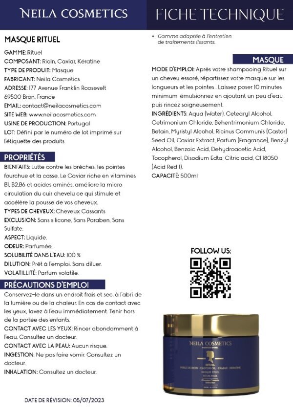 Masque huile de Ricin- Caviar & Kératine – Image 2